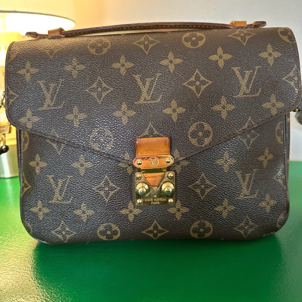 Authentic Louis Vuitton Monogram Canvas Satchel in Brown and Tan